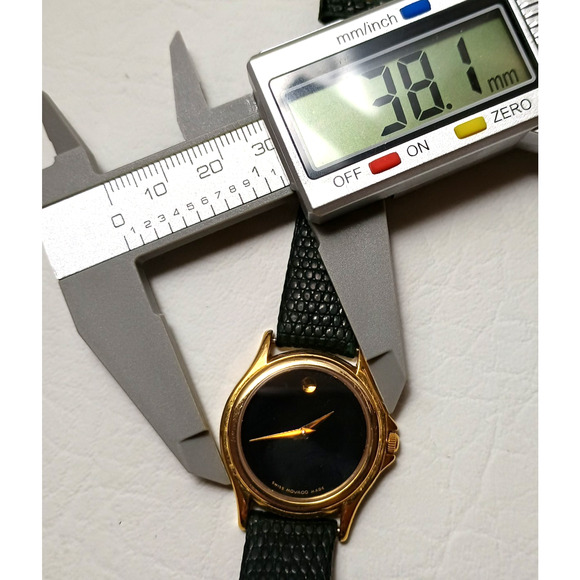 Movado Museum Watch Women 25mm Black Dial Gold Round 87.E4.0863